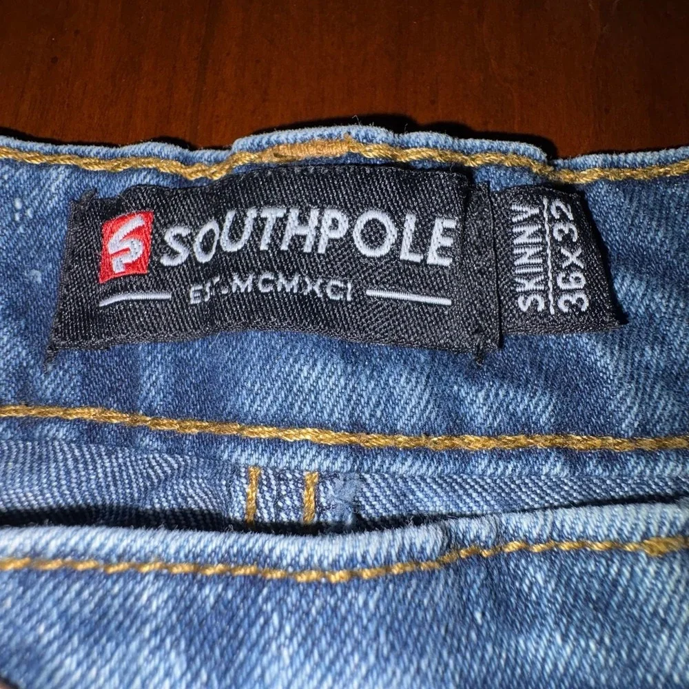 Southpole Patchwork Paint Splatter Denim Jeans Y2K Streetwear 36X32